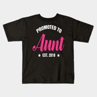 Promoted To AUNT Est 2018 gift ideas for family Kids T-Shirt